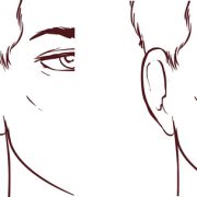 ציור הדמיה של איש לפני ואחרי ניתוח הצמדת אוזניים